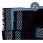 Preview: Stole Scarf Shawl 100% Silk Flannel Jacquard Melange Grey Black